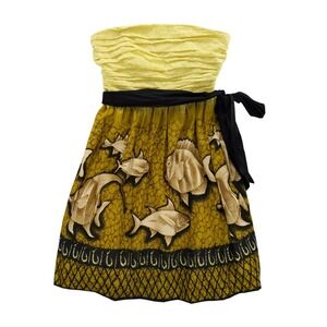 Anthropologie Vanessa Virginia Strapless Baxter Bay Fish Dress Size‎ 10